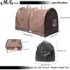 imageMispace Portable Twin Compartment Show House Cat Cage CondoComfy Puppy Home Dog Travel Crate with Carry Bag2 HammocksMats ampamp Collapsible Litter BoxBrown