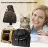 imageMispace Portable Twin Compartment Show House Cat Cage CondoComfy Puppy Home Dog Travel Crate with Carry Bag2 HammocksMats ampamp Collapsible Litter BoxLight Brown