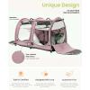 imageMispace Portable Twin Compartment Show House Cat Cage CondoComfy Puppy Home Dog Travel Crate with Carry Bag2 HammocksMats ampamp Collapsible Litter BoxPink