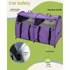 imageMispace Portable Twin Compartment Show House Cat Cage CondoComfy Puppy Home Dog Travel Crate with Carry Bag2 HammocksMats ampamp Collapsible Litter BoxLavender