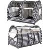 imageMispace Portable Twin Compartment Show House Cat Cage CondoComfy Puppy Home Dog Travel Crate with Carry Bag2 HammocksMats ampamp Collapsible Litter BoxBlack  White