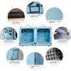imageMispace Portable Twin Compartment Show House Cat Cage CondoComfy Puppy Home Dog Travel Crate with Carry Bag2 HammocksMats ampamp Collapsible Litter BoxBlue