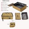 imageMispace Portable Twin Compartment Show House Cat Cage CondoComfy Puppy Home Dog Travel Crate with Carry Bag2 HammocksMats ampamp Collapsible Litter BoxLight Brown