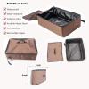 imageMispace Portable Twin Compartment Show House Cat Cage CondoComfy Puppy Home Dog Travel Crate with Carry Bag2 HammocksMats ampamp Collapsible Litter BoxBrown