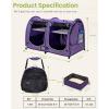 imageMispace Portable Twin Compartment Show House Cat Cage CondoComfy Puppy Home Dog Travel Crate with Carry Bag2 HammocksMats ampamp Collapsible Litter BoxLavender