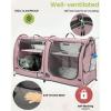 imageMispace Portable Twin Compartment Show House Cat Cage CondoComfy Puppy Home Dog Travel Crate with Carry Bag2 HammocksMats ampamp Collapsible Litter BoxPink