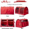 imageMispace Portable Twin Compartment Show House Cat Cage CondoComfy Puppy Home Dog Travel Crate with Carry Bag2 HammocksMats ampamp Collapsible Litter BoxRed