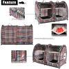 imageMispace Portable Twin Compartment Show House Cat Cage CondoComfy Puppy Home Dog Travel Crate with Carry Bag2 HammocksMats ampamp Collapsible Litter BoxBlack  Orange