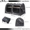 imageMispace Portable Twin Compartment Show House Cat Cage CondoComfy Puppy Home Dog Travel Crate with Carry Bag2 HammocksMats ampamp Collapsible Litter BoxBlack