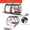 imageMispace Portable Twin Compartment Show House Cat Cage CondoComfy Puppy Home Dog Travel Crate with Carry Bag2 HammocksMats ampamp Collapsible Litter BoxBlack  Orange