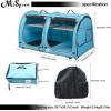 imageMispace Portable Twin Compartment Show House Cat Cage CondoComfy Puppy Home Dog Travel Crate with Carry Bag2 HammocksMats ampamp Collapsible Litter BoxBlue