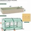 imagePop up Greenhouse Tent Cover Tunnel Plant HouseLarge Gardening Flower Sunshine Room with Mesh WindowsBackyard PE Cover for Cold Frost Protector with Stakes and Rope Guys Large SizeMedium Size Cover  6X3 FT Raised Bed