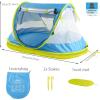 imagePoray Portable Baby Beach Tent with UPF 50 Sun ShelterMosquito Net and Sunshade Ideal Pop Up Kids Travel Tent with Carry Bag ampamp 2 StakesOutdoor Indoor Play and Sun ProtectionLarge Deluxe Blue  Mat