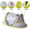 imagePoray Portable Baby Beach Tent with UPF 50 Sun ShelterMosquito Net and Sunshade Ideal Pop Up Kids Travel Tent with Carry Bag ampamp 2 StakesOutdoor Indoor Play and Sun ProtectionYellow