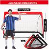 imagePoray Portable Soccer Goal Pop Up Soccer Net for Kids and Adults with 210D Oxford Fabric ampamp Extra StakesBirthday Gift ampamp Fun for Backyard and Soccer TrainingRed  LED Light