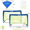 imagePoray Portable Soccer Goal Pop Up Soccer Net for Kids and Adults with 210D Oxford Fabric ampamp Extra StakesBirthday Gift ampamp Fun for Backyard and Soccer TrainingBLUE  Reflective Strips