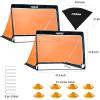 imagePoray Portable Soccer Goal Pop Up Soccer Net for Kids and Adults with 210D Oxford Fabric ampamp Extra StakesBirthday Gift ampamp Fun for Backyard and Soccer TrainingOrange  Reflective Strips
