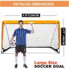 imagePoray Portable Soccer Goal Pop Up Soccer Net for Kids and Adults with 210D Oxford Fabric ampamp Extra StakesBirthday Gift ampamp Fun for Backyard and Soccer TrainingOrange