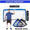 imagePoray Portable Soccer Goal Pop Up Soccer Net for Kids and Adults with 210D Oxford Fabric ampamp Extra StakesBirthday Gift ampamp Fun for Backyard and Soccer TrainingBlue