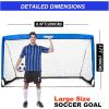 imagePoray Portable Soccer Goal Pop Up Soccer Net for Kids and Adults with 210D Oxford Fabric ampamp Extra StakesBirthday Gift ampamp Fun for Backyard and Soccer TrainingBlue