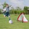 imagePoray Soccer Goal for Kid Easyup Set of Two Portable Soccer Net 210D Oxford with 8 Field Marker Cones Extra Stakes Fun for Backyard and Soccer TrainingRed