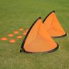 imagePoray Soccer Goal for Kid Easyup Set of Two Portable Soccer Net 210D Oxford with 8 Field Marker Cones Extra Stakes Fun for Backyard and Soccer TrainingOrange