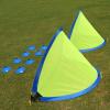 imagePoray Soccer Goal for Kid Easyup Set of Two Portable Soccer Net 210D Oxford with 8 Field Marker Cones Extra Stakes Fun for Backyard and Soccer TrainingBlue