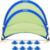 imagePoray Soccer Goal for Kid Easyup Set of Two Portable Soccer Net 210D Oxford with 8 Field Marker Cones Extra Stakes Fun for Backyard and Soccer TrainingBlue