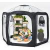 imagePorayhut Pop Up Greenhouse TentPortable XLarge Walkin Flower House Indoor Outdoor Gardening Plant Sunshine Room with PE Mesh Cloth Cover for Protecting Plant from Cold Frost ampamp Birds906Tall Black Greenhouse