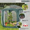imagePorayhut Pop Up Greenhouse TentPortable XLarge Walkin Flower House Indoor Outdoor Gardening Plant Sunshine Room with PE Mesh Cloth Cover for Protecting Plant from Cold Frost ampamp Birds906Tall Green Greenhouse