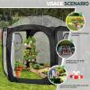 imagePorayhut Pop Up Greenhouse TentPortable XLarge Walkin Flower House Indoor Outdoor Gardening Plant Sunshine Room with PE Mesh Cloth Cover for Protecting Plant from Cold Frost ampamp Birds906Tall Black Greenhouse
