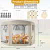 imagePorayhut Pop up Bubble Tent Screen House 10X10Large Camping Sun ShelterWeather and Cold Proof Pod with Detachable Sunshade ClothWaterproof Floor2 Zipper Doors ampamp 4 Mesh Breathable WindowsBeige