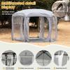 imagePorayhut Pop up Bubble Tent Screen House 10X10Large Camping Sun ShelterWeather and Cold Proof Pod with Detachable Sunshade ClothWaterproof Floor2 Zipper Doors ampamp 4 Mesh Breathable WindowsGray