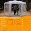 imagePorayhut Pop up Bubble Tent Screen House 10X10Large Camping Sun ShelterWeather and Cold Proof Pod with Detachable Sunshade ClothWaterproof Floor2 Zipper Doors ampamp 4 Mesh Breathable WindowsGray