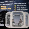 imagePorayhut Pop up Bubble Tent Screen House 10X10Large Camping Sun ShelterWeather and Cold Proof Pod with Detachable Sunshade ClothWaterproof Floor2 Zipper Doors ampamp 4 Mesh Breathable WindowsBeige