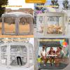 imagePorayhut Pop up Bubble Tent Screen House 10X10Large Camping Sun ShelterWeather and Cold Proof Pod with Detachable Sunshade ClothWaterproof Floor2 Zipper Doors ampamp 4 Mesh Breathable WindowsBeige