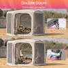 imagePorayhut Pop up Screen House Tent Sun Shelter with Breathable Mesh DoorsPortable Camping Tent with Detachable Waterproof Floor10x10FT Screen Canopy Outdoor for Family Friends PartyBeige