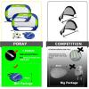 imagePorayhut Pop up Soccer Goal and Ball Sets Portable Soccer Net for TrainingSet of 2 Easy Assembly with Compact Carrying BagGift for Kids with Pump and 8 Stakes4FT Blue Green Goal Set