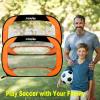 imagePorayhut Pop up Soccer Goal and Ball Sets Portable Soccer Net for TrainingSet of 2 Easy Assembly with Compact Carrying BagGift for Kids with Pump and 8 Stakes4FT Vibrant Orange Goal Set