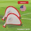 imagePorayhut Quick Open Soccer Net Pop up Goal for Kid Set of 2 Portable 210D Oxford Extra Stakes Target Soccer Goal for Fun in BackyardUnited States flag pattern