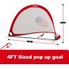 imagePorayhut Quick Open Soccer Net Pop up Goal for Kid Set of 2 Portable 210D Oxford Extra Stakes Target Soccer Goal for Fun in BackyardUnited States flag pattern
