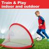 imagePorayhut Quick Open Soccer Net Pop up Goal for Kid Set of 2 Portable 210D Oxford Extra Stakes Target Soccer Goal for Fun in BackyardUnited States flag pattern