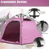 imagePortable Hexagon Kids Play Tent with LED Strip Lights Indoor Children Play House Easy Setup Space Large Dream Tent for Night 45 Person ampamp Birthday GiftsPink