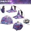 imagePortable Hexagon Kids Play Tent with LED Strip Lights Indoor Children Play House Easy Setup Space Large Dream Tent for Night 45 Person ampamp Birthday GiftsUnicorn Galaxy