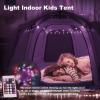 imagePortable Hexagon Kids Play Tent with LED Strip Lights Indoor Children Play House Easy Setup Space Large Dream Tent for Night 45 Person ampamp Birthday GiftsPink