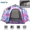 imagePortable Hexagon Kids Play Tent with LED Strip Lights Indoor Children Play House Easy Setup Space Large Dream Tent for Night 45 Person ampamp Birthday GiftsUnicorn Galaxy