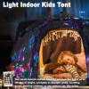 imagePortable Hexagon Kids Play Tent with LED Strip Lights Indoor Children Play House Easy Setup Space Large Dream Tent for Night 45 Person ampamp Birthday GiftsDark Galaxy