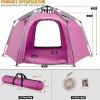 imagePortable Hexagon Kids Play Tent with LED Strip Lights Indoor Children Play House Easy Setup Space Large Dream Tent for Night 45 Person ampamp Birthday GiftsPink