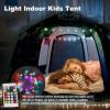 imagePortable Hexagon Kids Play Tent with LED Strip Lights Indoor Children Play House Easy Setup Space Large Dream Tent for Night 45 Person ampamp Birthday GiftsStarry Constellation