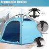 imagePortable Hexagon Kids Play Tent with LED Strip Lights Indoor Children Play House Easy Setup Space Large Dream Tent for Night 45 Person ampamp Birthday GiftsBlue